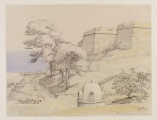Fort Napoleon, Algiers, by Peter William Skinner Miles, watercolor, 1877