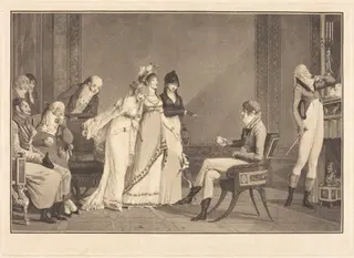 L'Orange, ou le moderne Jugement de Paris, by Philibert-Louis Debucourt, ink, 1801