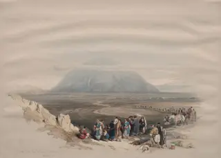 Mount Tabor from the Plain of Esdraelon, by David Roberts, 1839