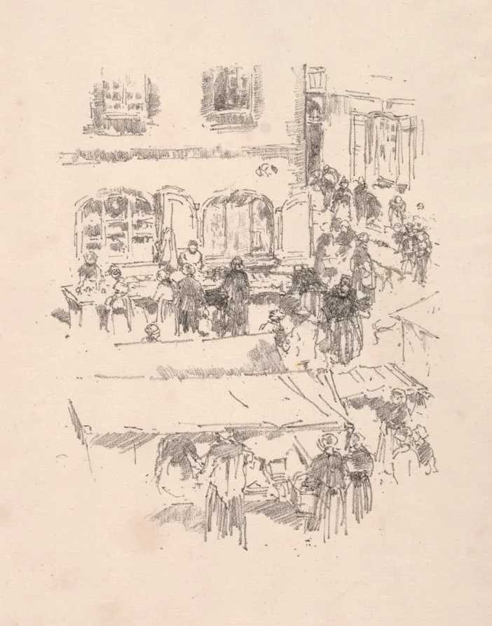 The Market Place, Vitre, detail