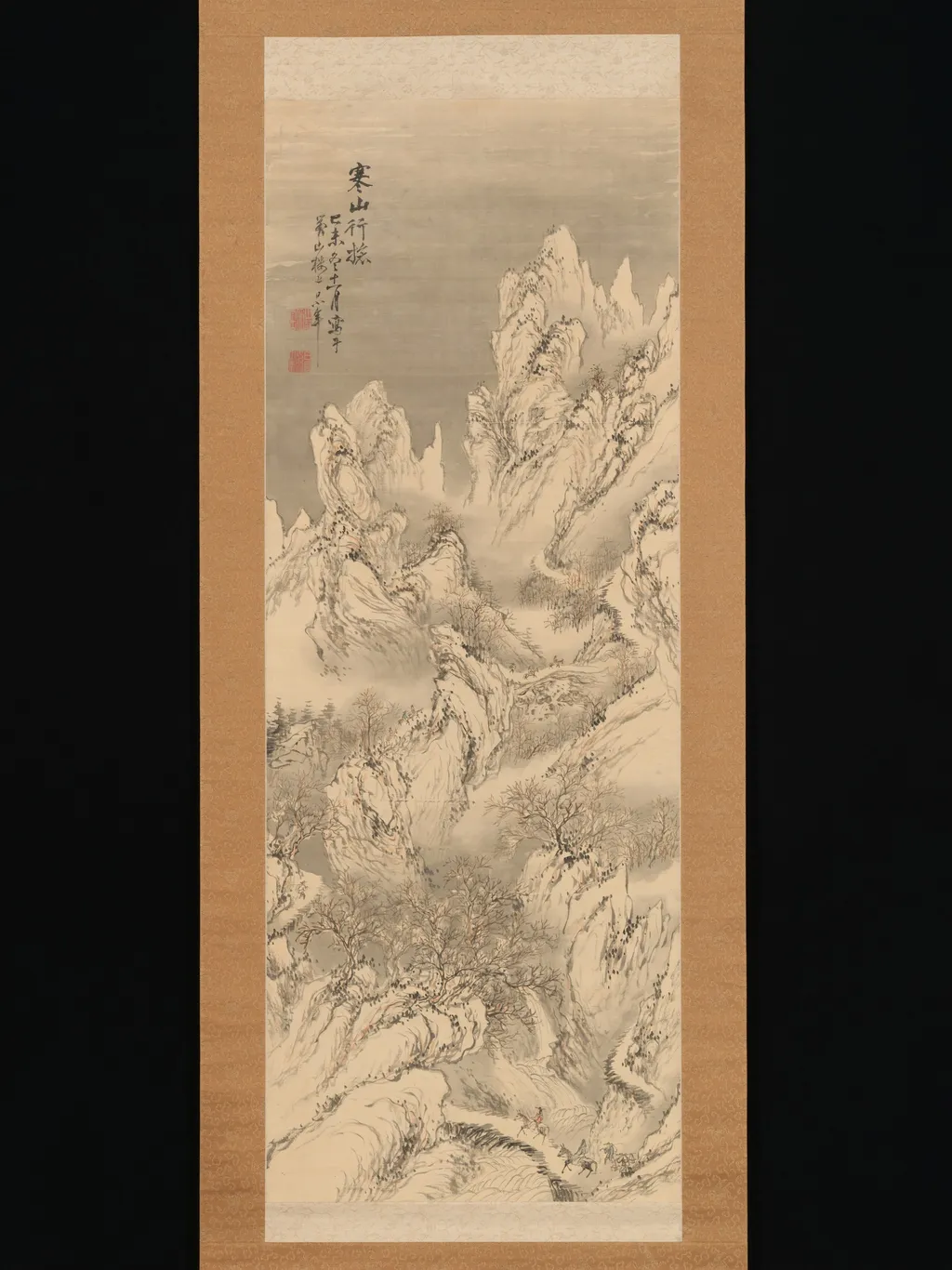 Travellers in Cold Mountains, by Hine Taizan, unspecified, 1859