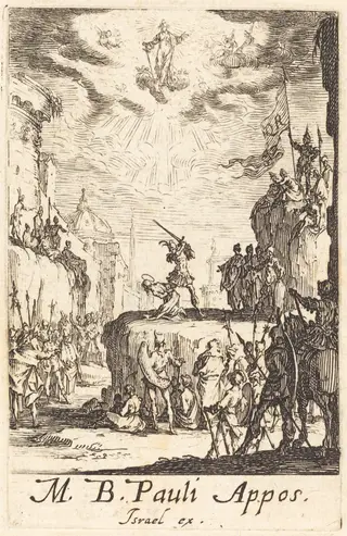 The Martyrdom of Saint Paul, by Jacques Callot, ink, 1634