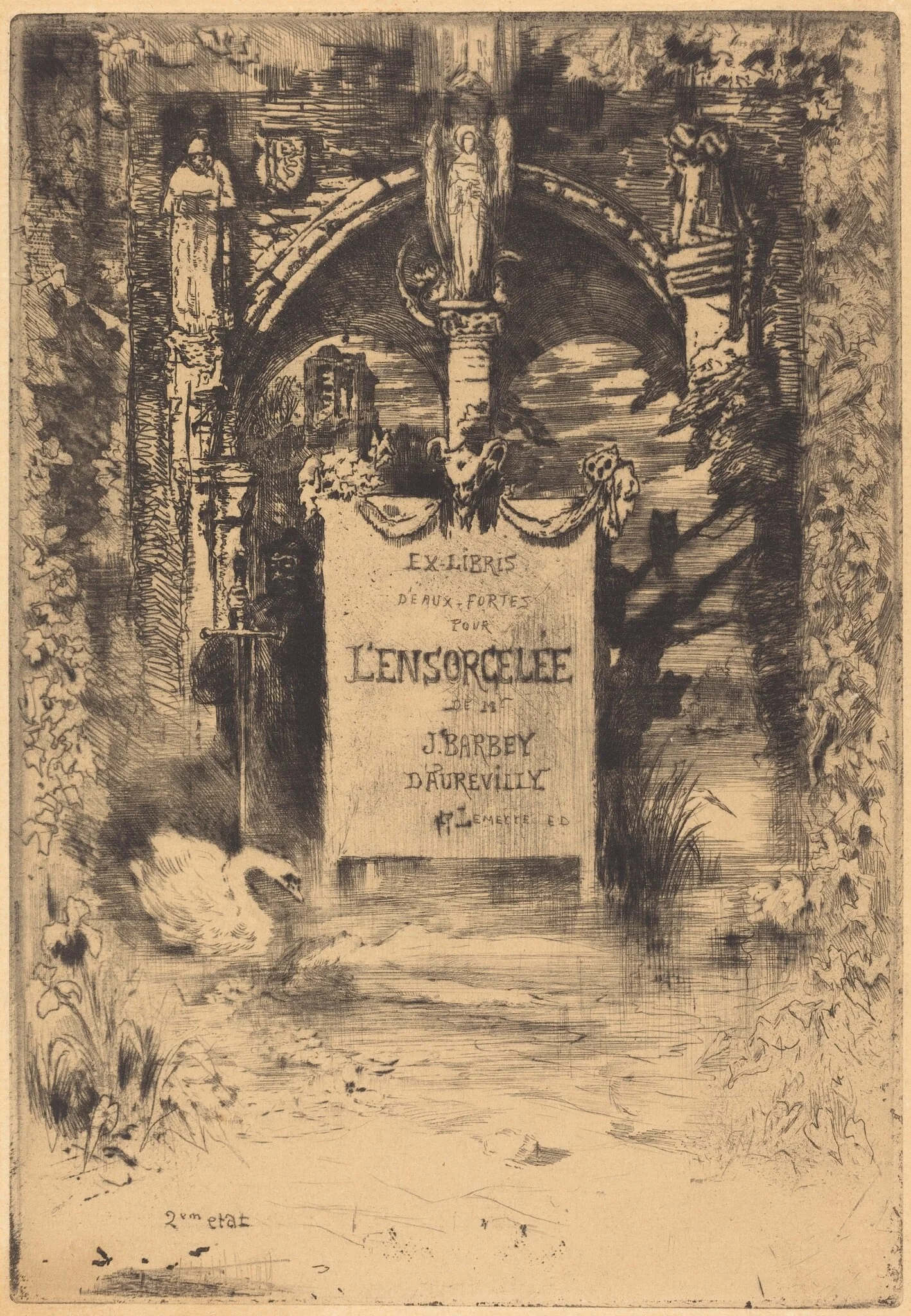 Ex-Libris pour "L'Ensorcelée" (Bookplate for "L'Ensorcelée"), detail