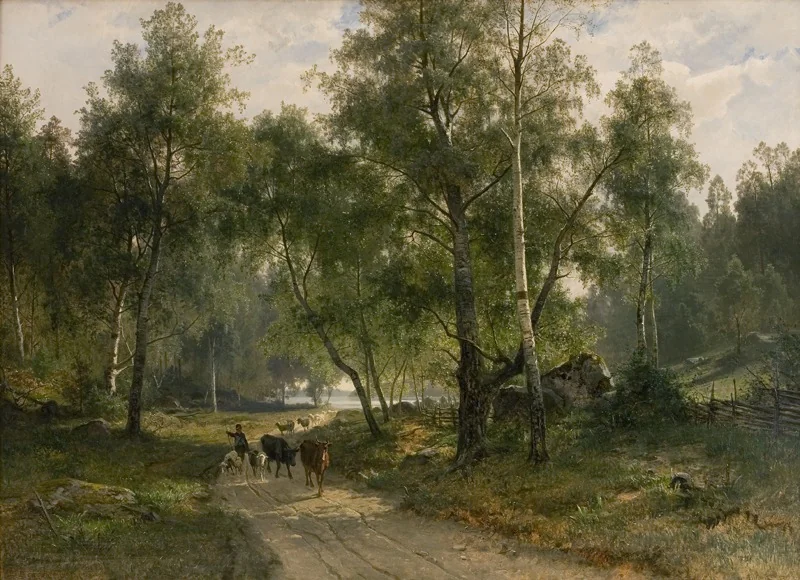 Beneath the Birches. Motif from Mälaren, detail