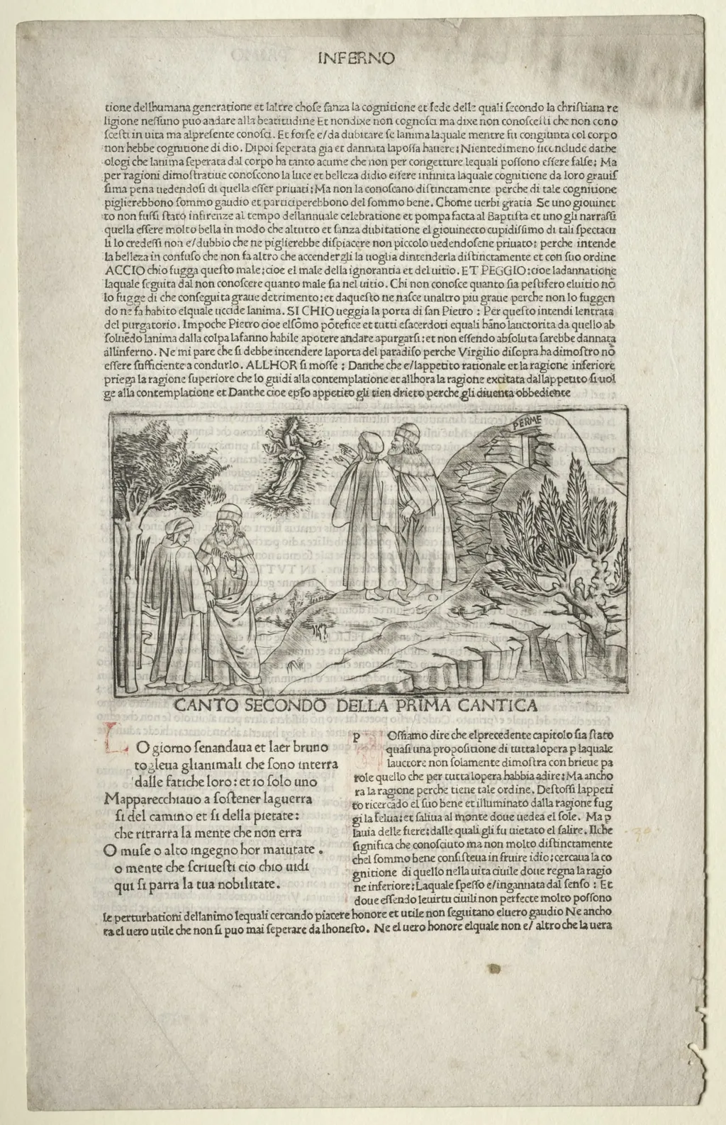 Dante and Virgil with the Vision of Beatrice, by Baccio Baldini, 1483