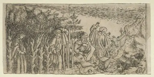 Dante Lost in the Wood: Escaping and Meeting Virgil, Canto I, by Baccio Baldini
