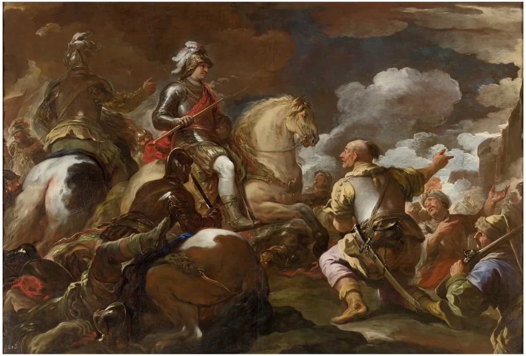 The taking of a stronghold, by Luca Giordano, oil, 1699