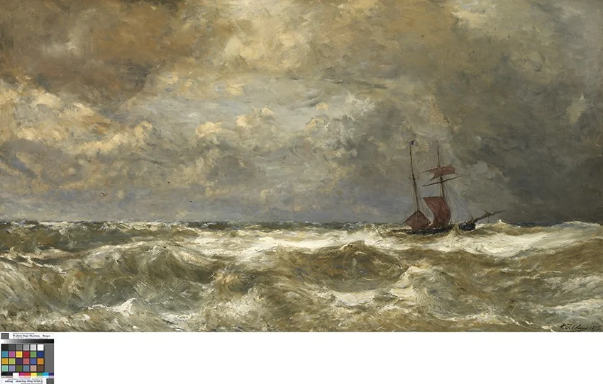 Woelige zee, detail