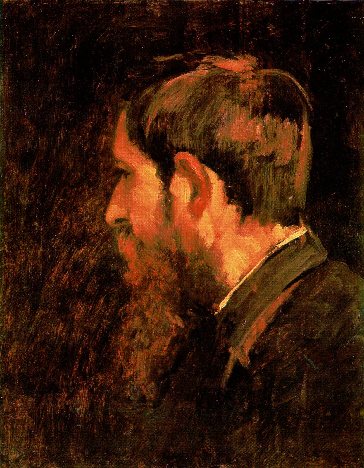 Portrait of László Paál, detail