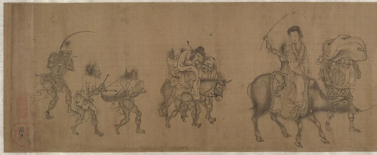 南宋/元 顏庚 鍾馗嫁妹圖 卷|The Demon Queller Zhong Kui Giving His Sister Away in Marriage, detail