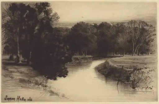 A Sunset in Ireland, by Francis Seymour Haden, ink, 1863