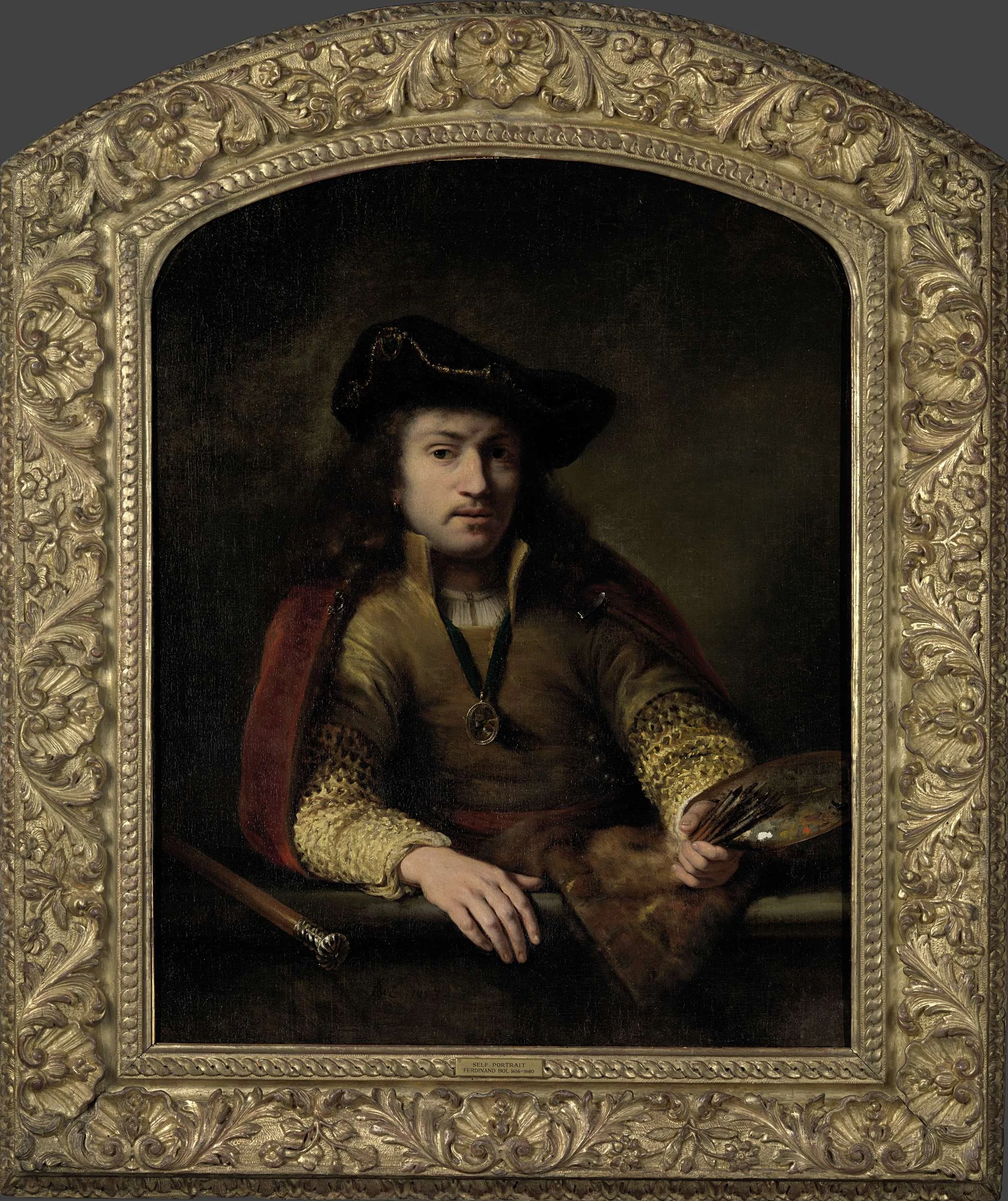 Portret van Ferdinand Bol, detail