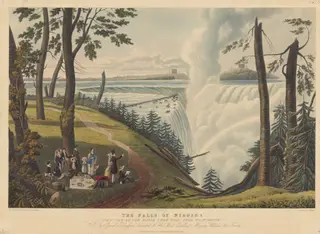 Falls of Niagara, by Charles Hunt, ink, 1833