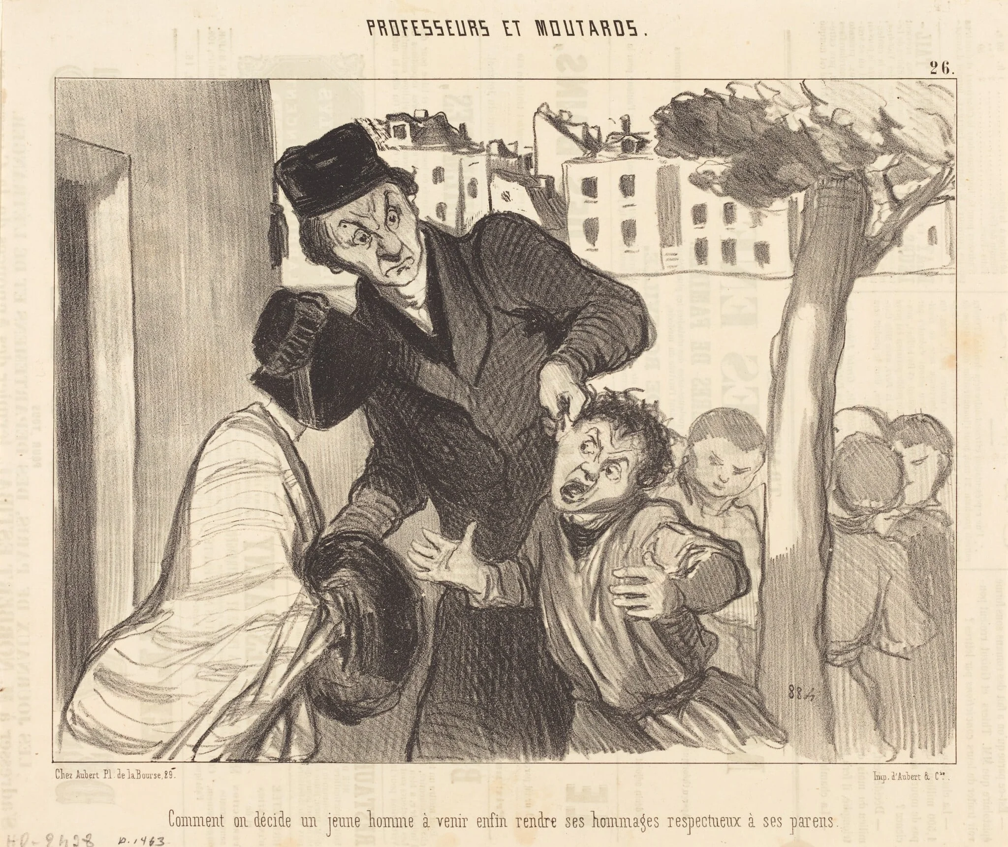 Comment on décide un jeune homme a venir..., detail