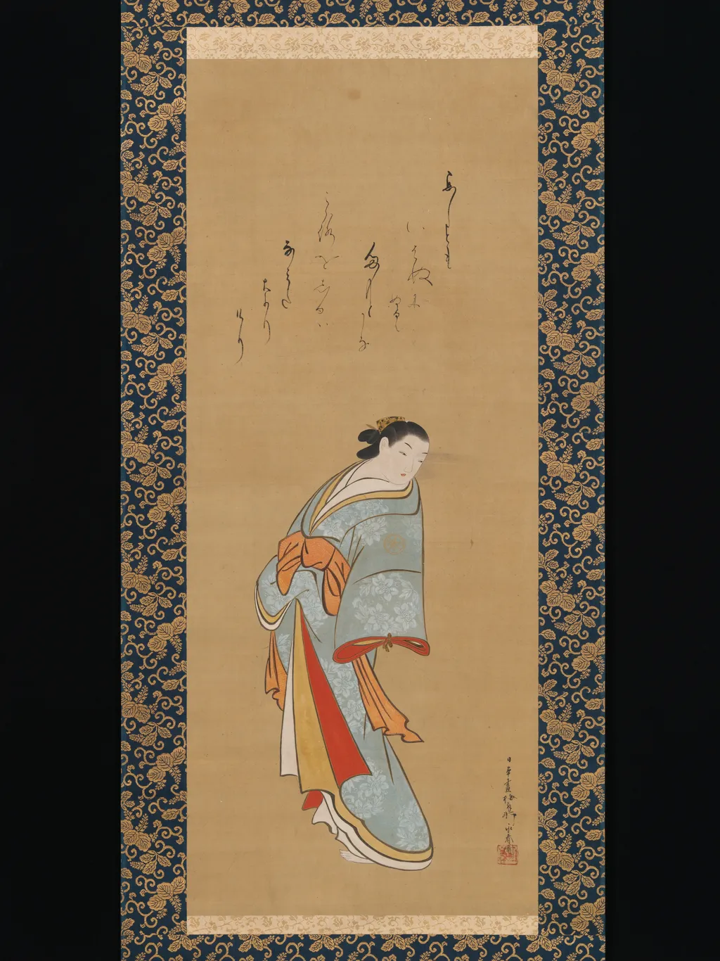 Standing Courtesan, by Baiōken Eishun, unspecified, 1724
