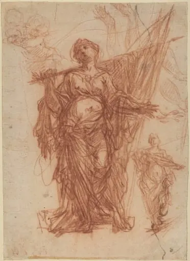 Female Saint Carrying a Banner [recto], by Baldassare Franceschini