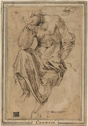 Seated Female Figure after the Antique, by Baldassare Peruzzi