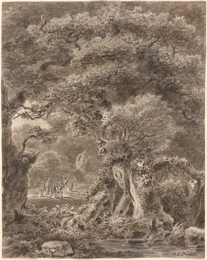 Musicians Traveling through a Forest, by Balthasar Anton Dunker