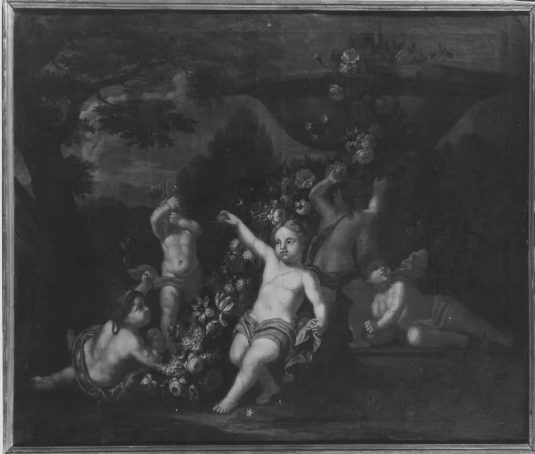 Puttengruppe mit Blumen (?), by Balthasar Augustin Albrecht, unspecified, 1736