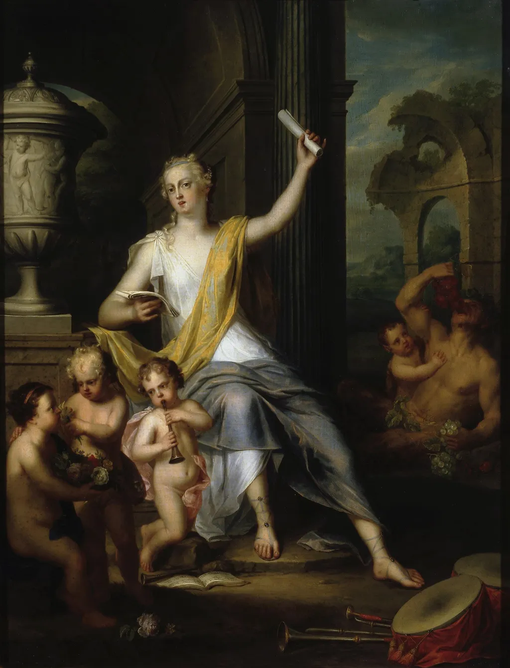 Allegory of the Hearing, the Taste and the Smell, by Balthasar Beschey, oil, 1733