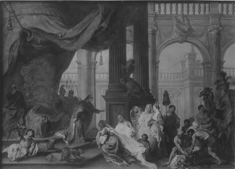 Salomon receives the Queen of Sheba, by Balthasar Beschey