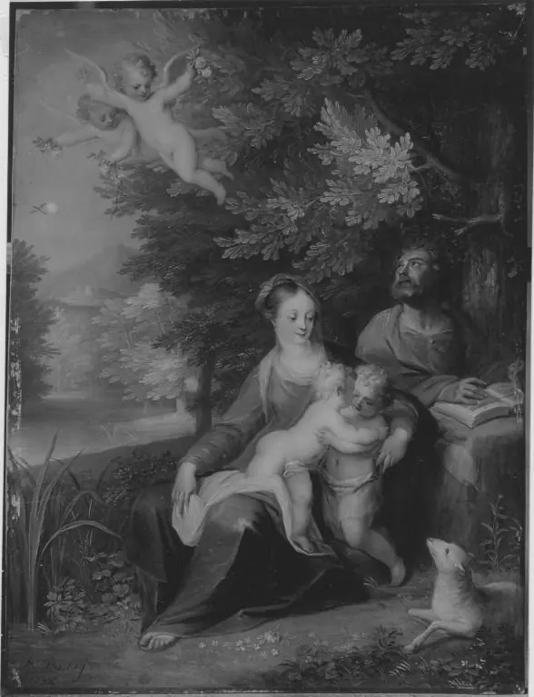 The holy family with Saint John in a landscape