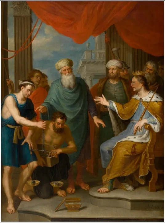 The Viceroy of Egypt Receives Joseph's Brothers, by Balthasar Beschey, oil, 1744
