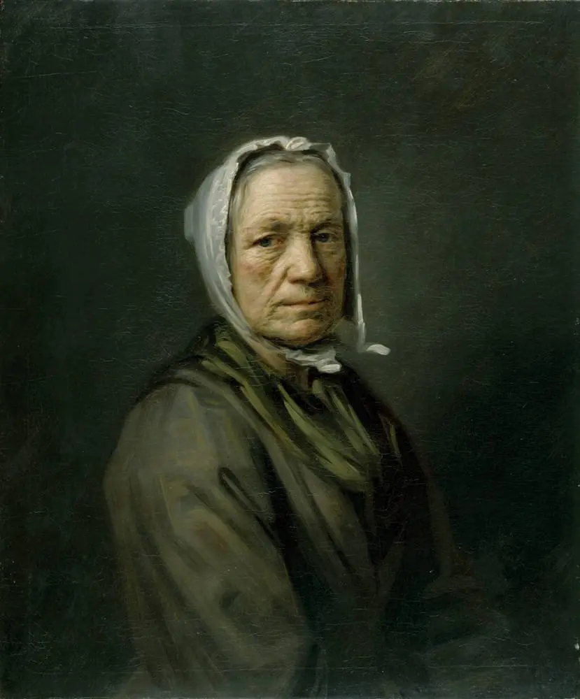 Bejahrte Frau mit weißer Haube, by Balthasar Denner