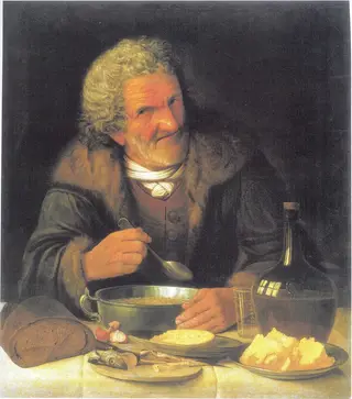 Old Man During a Meal, by Balthasar Denner, 1727