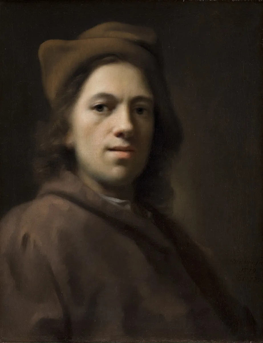 Self-portrait, by Balthasar Denner, oil, 1719