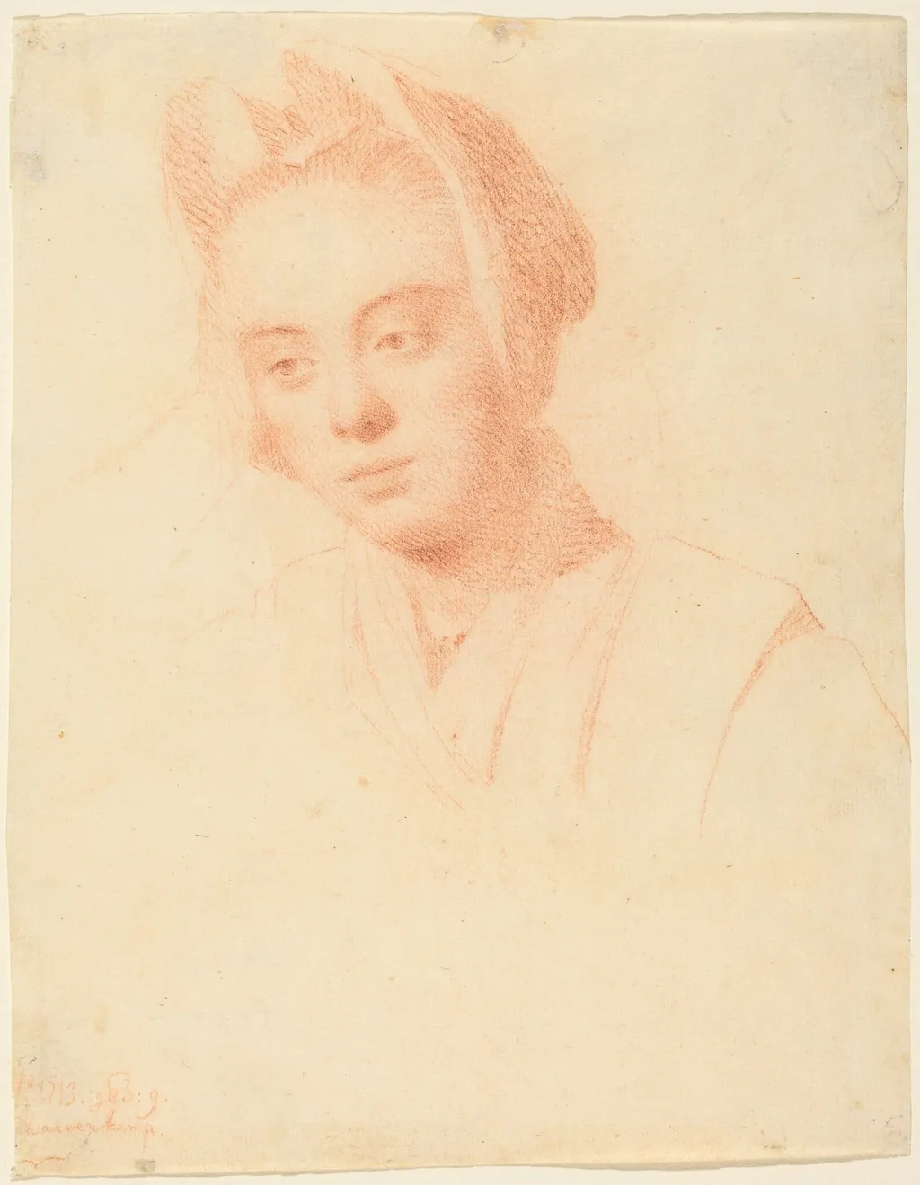 The Artist's Wife Esther, by Balthasar Denner, chalk, 1713