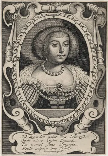 Henrietta Maria, Queen of Charles I, by Balthasar Moncornet