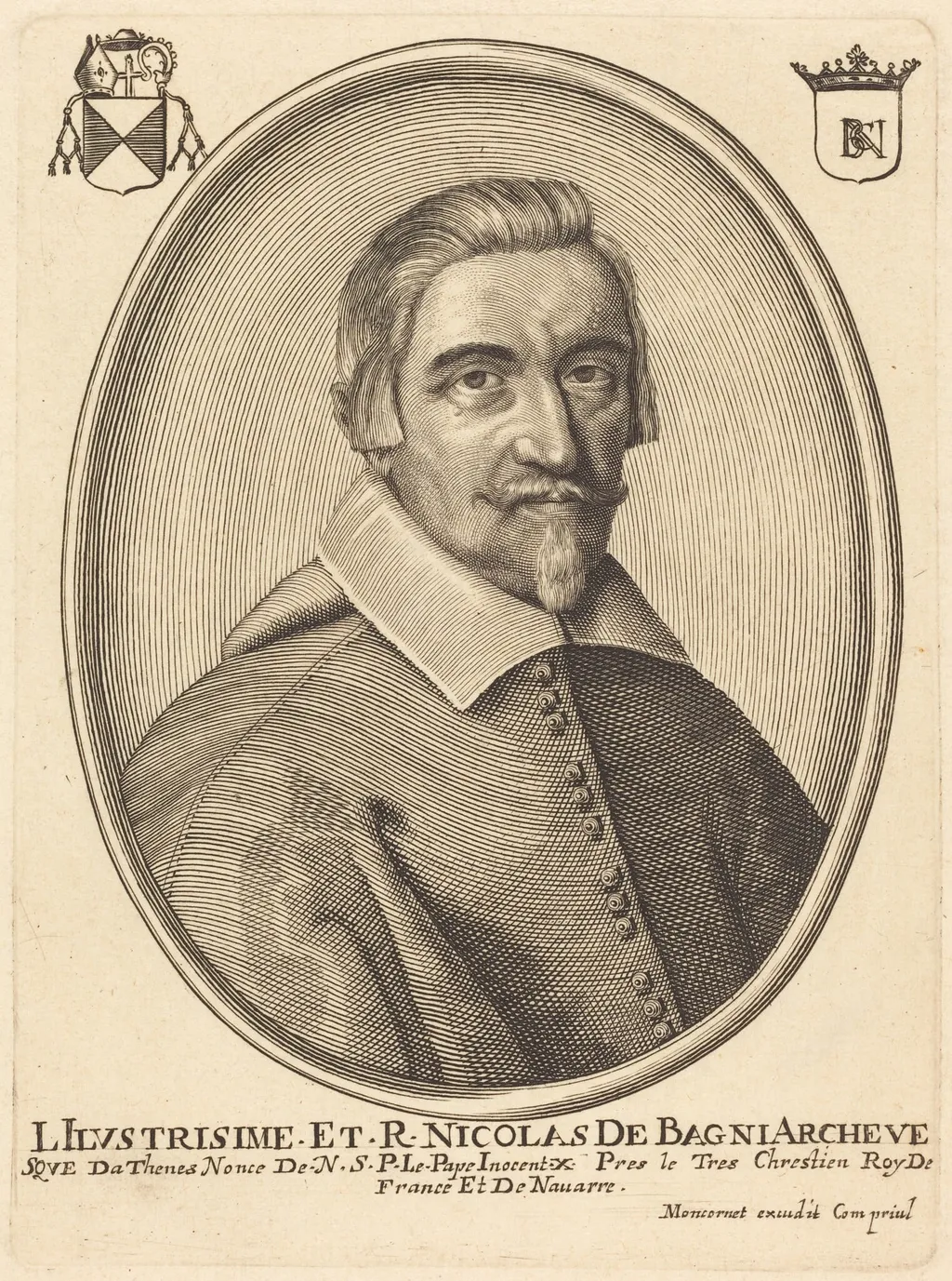 Jean-François Bagni, by Balthasar Moncornet, ink, 1634