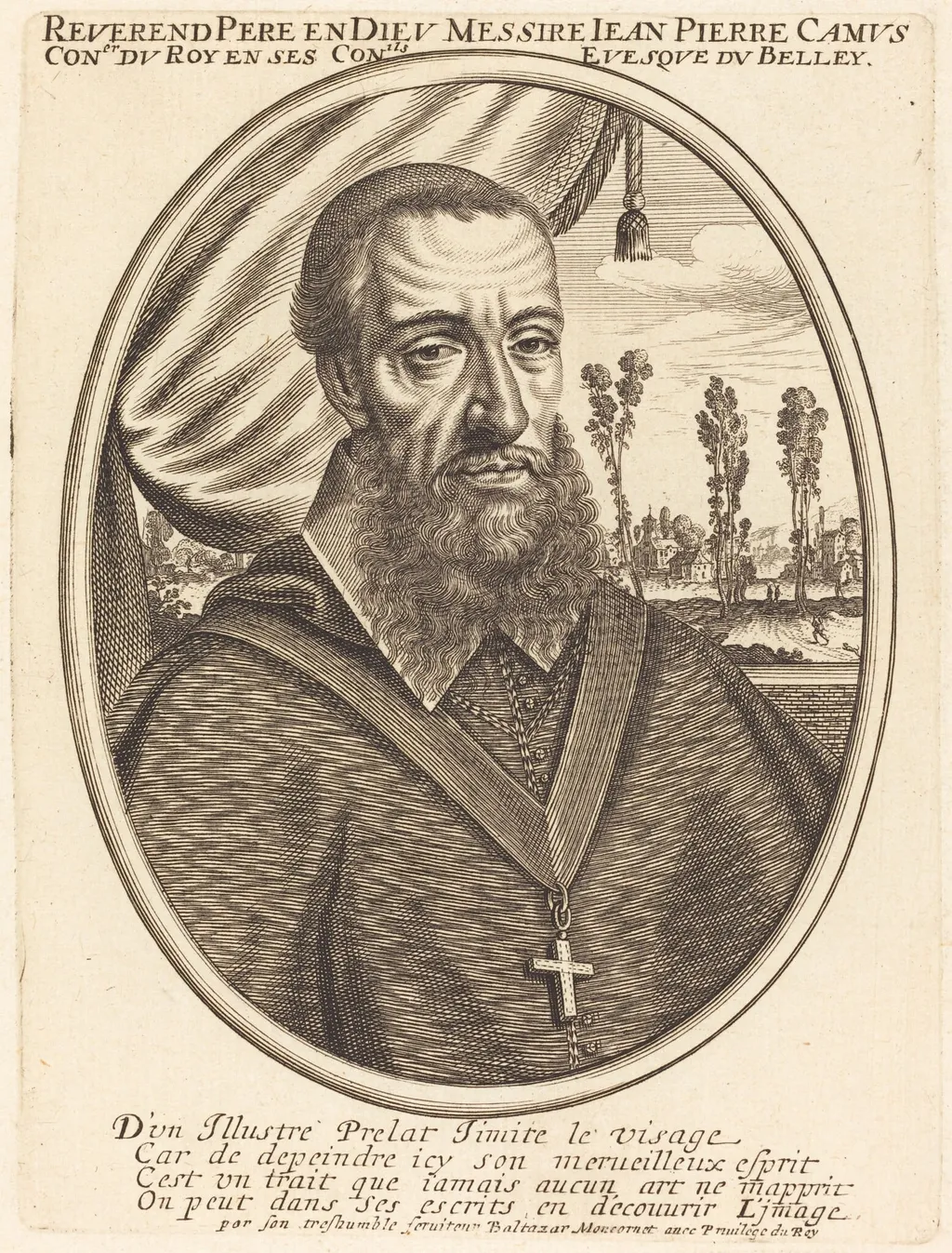 Jean Pierre Camus, by Balthasar Moncornet, ink, 1634