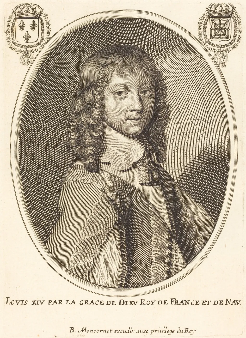Louis XIV, by Balthasar Moncornet, ink, 1634
