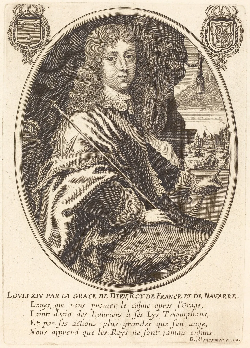 Louis XIV, King of France, by Balthasar Moncornet, ink, 1634