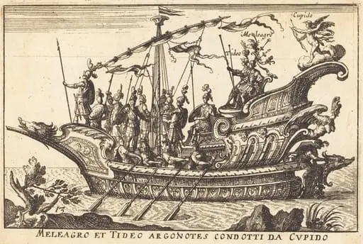 Meleagro et Tideo Argonotes condotti da Cupido, by Balthasar Moncornet