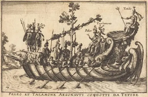Peleo et Talamone Argonauti condotti da Tetide, by Balthasar Moncornet