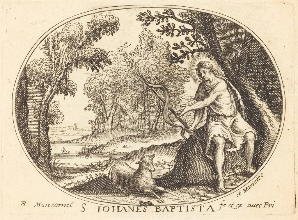 Saint John the Baptist, by Balthasar Moncornet, ink, 1634
