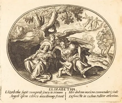 The Flight of Saint Elizabeth with the Infant Saint John, by Balthasar Moncornet