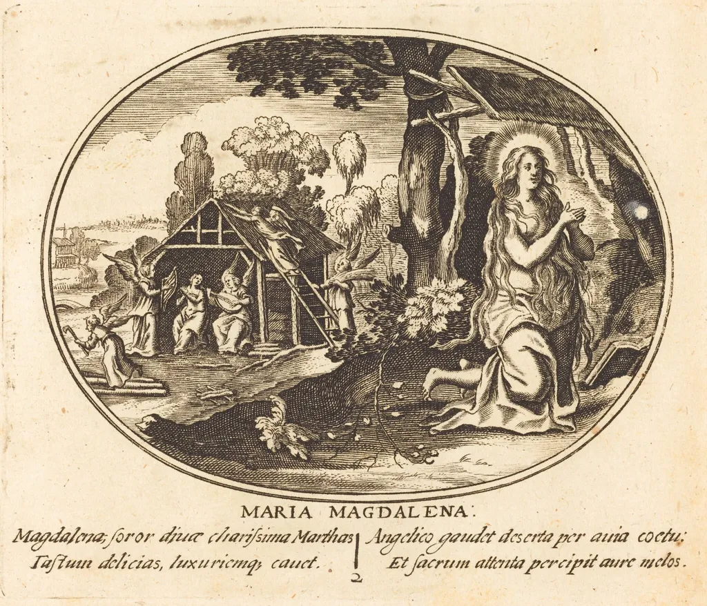 The Penitence of Mary Magdalen, by Balthasar Moncornet, ink, 1634