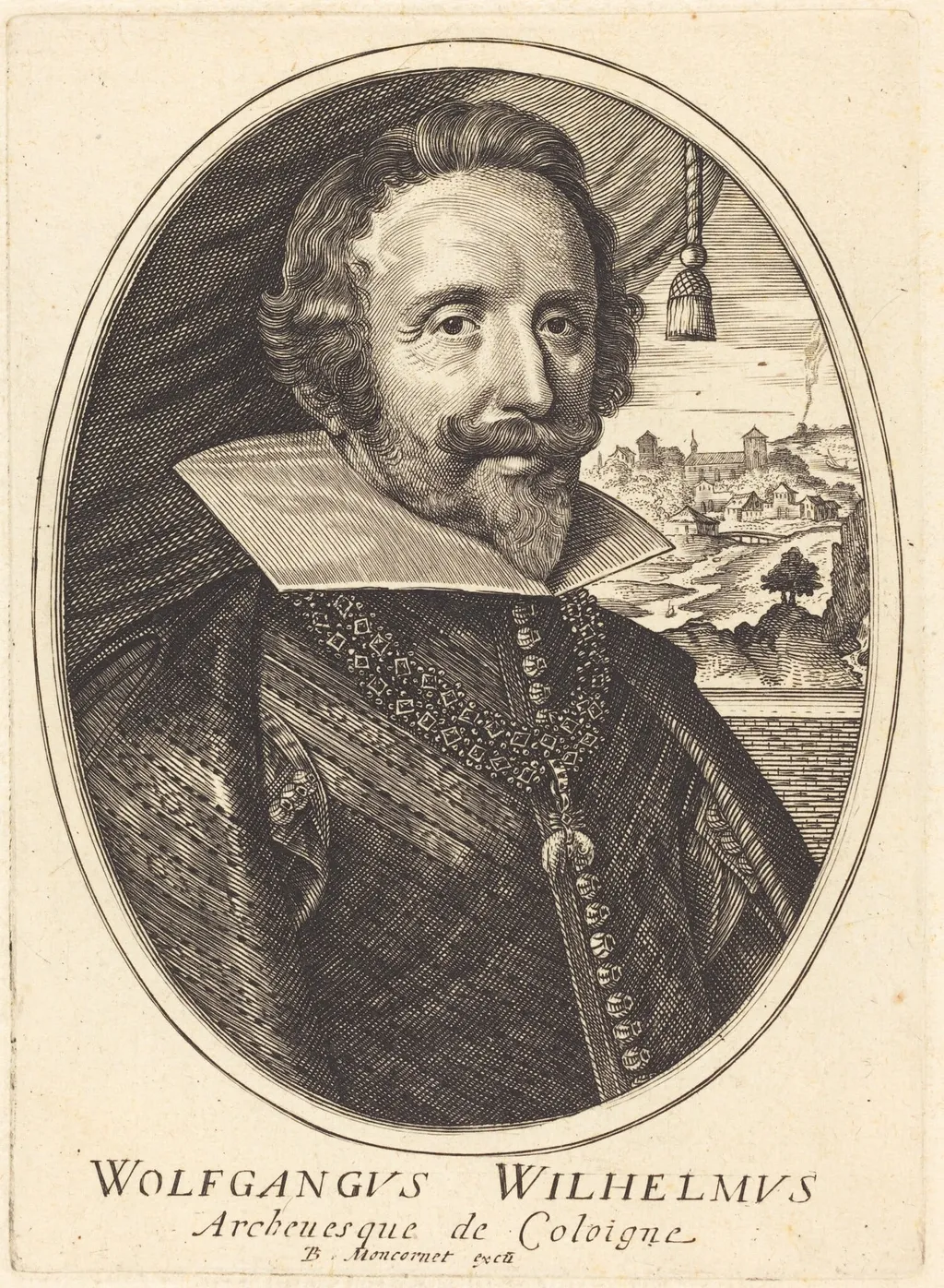 Wolfgang Wilhelm, by Balthasar Moncornet, ink, 1634