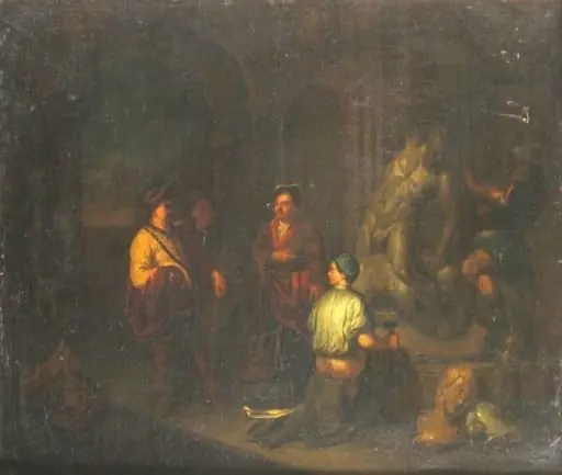 În atelierul de sculptură, by Balthasar van den Bos