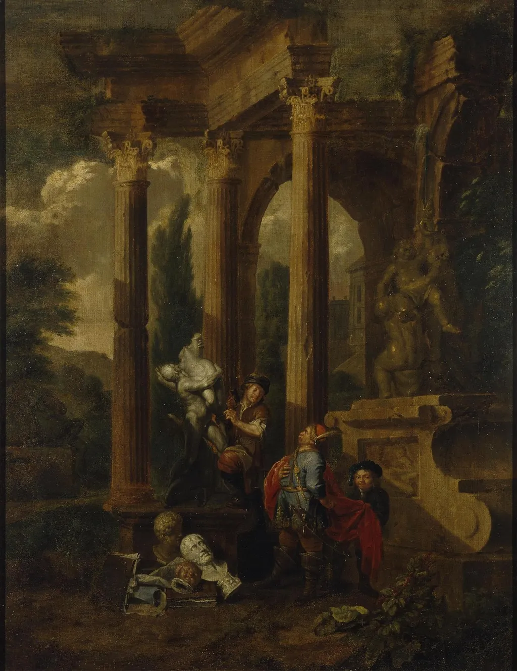 Visit to a Sculptor, by Balthasar van den Bossche, oil, 1710