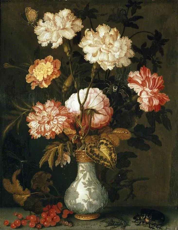 A Vase of Flowers, by Balthasar van der Ast, oil, 1620