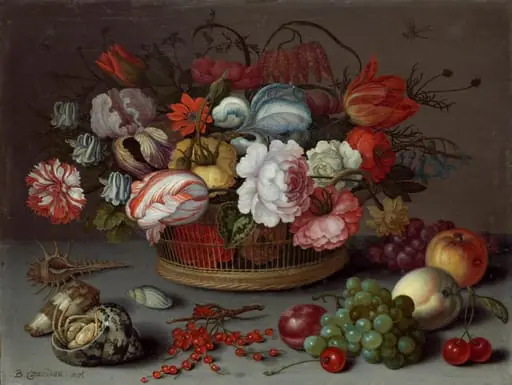 Basket of Flowers, by Balthasar van der Ast