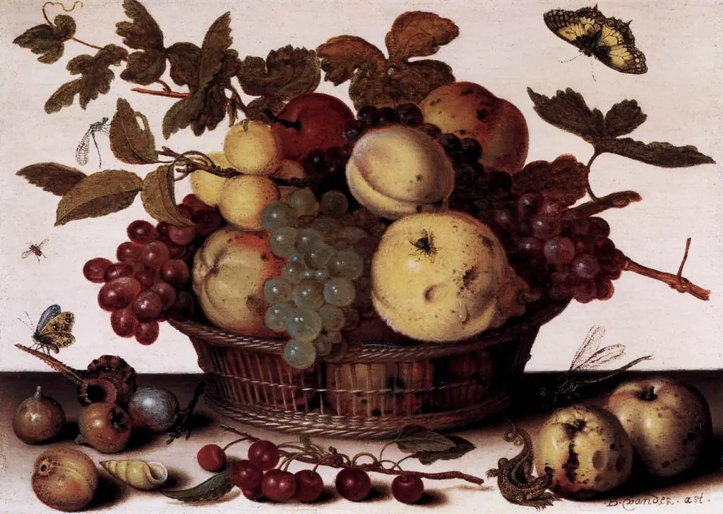 Basket of Fruits, by Balthasar van der Ast
