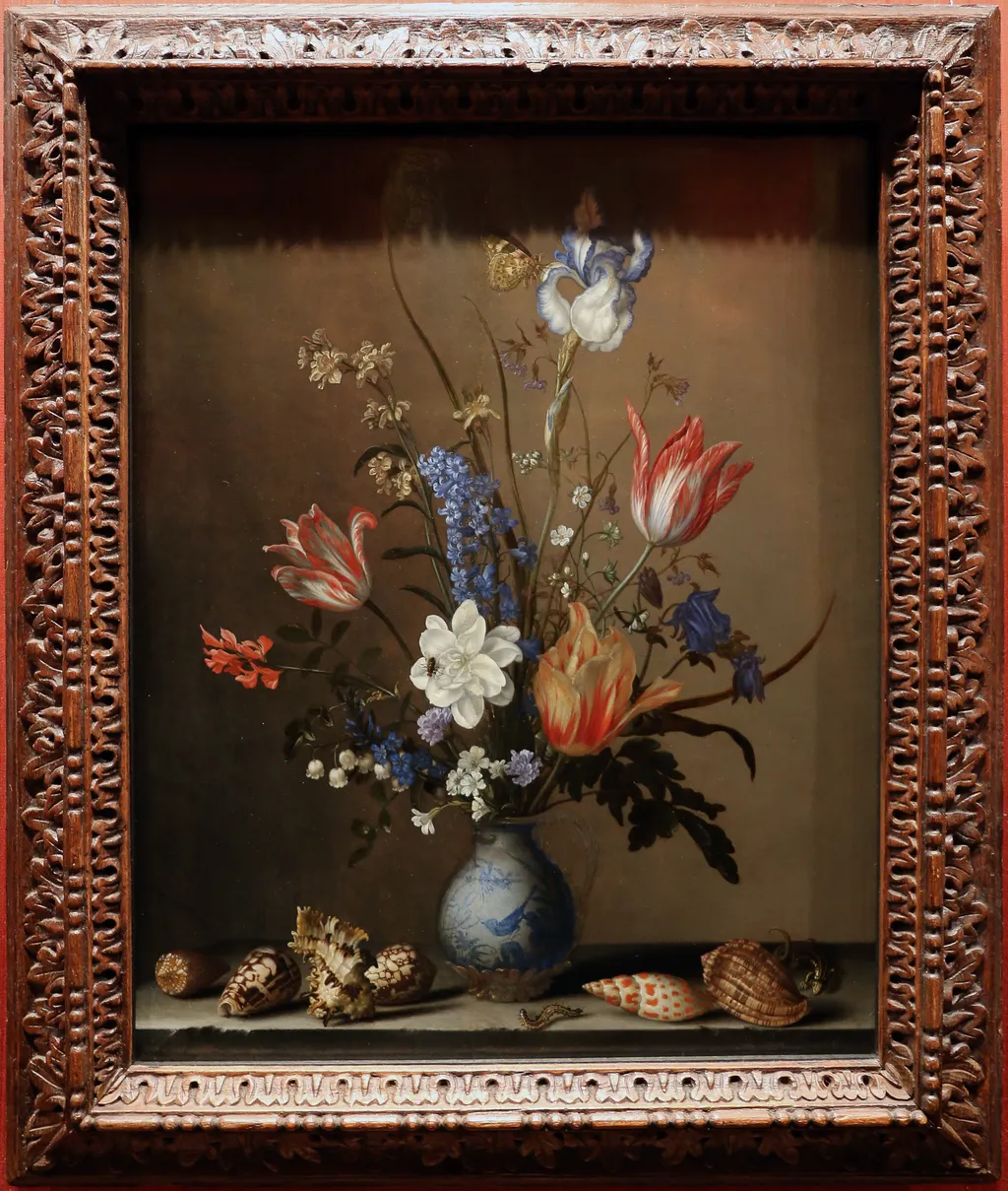 flowers in a wan-li vase, with shells, by Balthasar van der Ast, unspecified, 1650