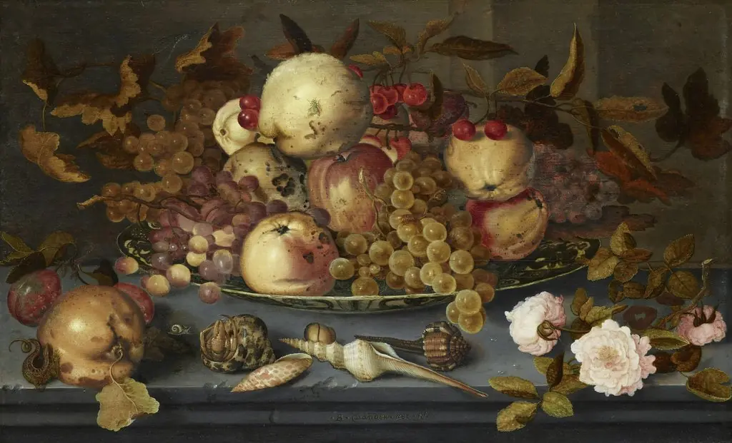 Still-life with Dish of Fruit, by Balthasar van der Ast