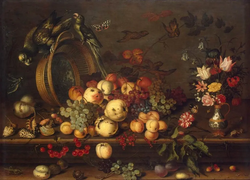 Still Life with Fruits, Shells and Insects, by Balthasar van der Ast